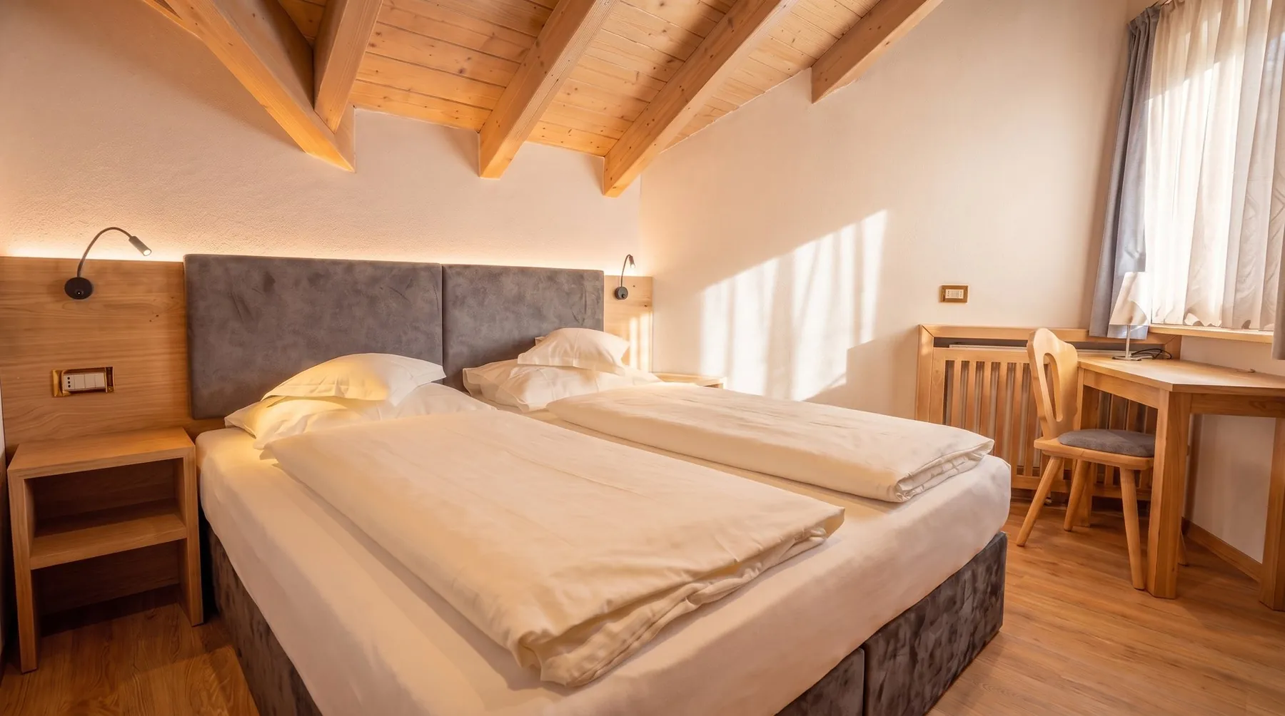 Letto matrimoniale dell'Appartamento Nº4